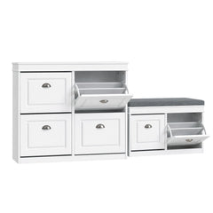Artiss Shoe Cabinet Bench Set Flip Drawer Hallway Living Room White