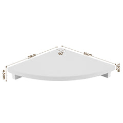 Artiss 3pc Corner Floating Wall Shelf Wall Mounted Display Rack Round Edge White