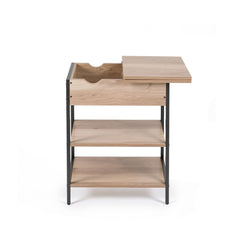 Artiss Coffee Table Side Bedside End Table Charging Station Flip-Top Storage 60cm Wood