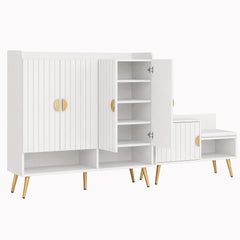 Artiss Shoe Cabinet Bench Set Adjustable Shelf Hallway Living Room White