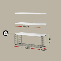Artiss Floating Wall Shelf Set of 3 White