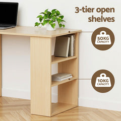 Artiss Computer Desk Drawer Shelf Oak White 120CM