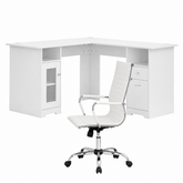 Artiss Office Desk and Chair Set L Shape Computer Desk 150cm with Storage