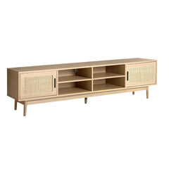 Artiss TV Cabinet Entertainment Unit Storage Cabinets Rattan Wooden 180cm