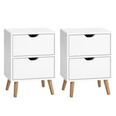 Artiss 2X Bedside Table 2 Drawers - BODEN White