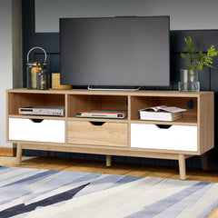 Artiss TV Cabinet Entertainment Unit Stand Wooden Storage 140cm Scandinavian