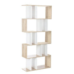Artiss Bookshelf 6 Tiers - RITA White and Oak