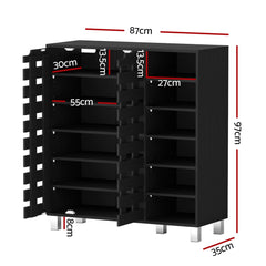 Artiss Shoe Rack Cabinet 6 Tier Storage Shelf Black