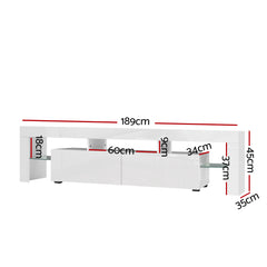 Artiss Entertainment Unit TV Cabinet LED 189cm White Elo