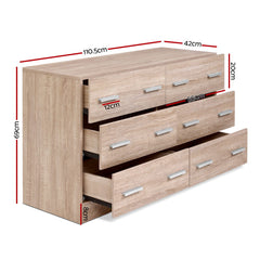 Artiss 6 Chest of Drawers - VEDA Oak
