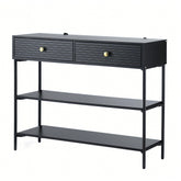 Artiss Console Table 3-Tier Black