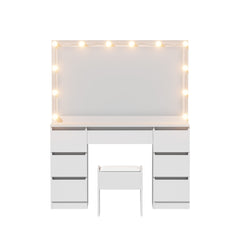 Artiss Dressing Table Vanity Desk Set Stool 12 Led Bulbs White
