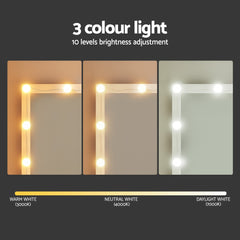 Artiss Dressing Table Vanity Desk Set Stool 12 Led Bulbs White