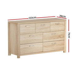 Artiss 7 Chest of Drawers - MAXI Pine