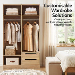 Artiss Wardrobe Clothes Closet Storage Organizer Shelf Pine