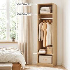Artiss Wardrobe Clothes Closet Storage Organizer Shelf Pine
