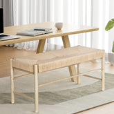 Artiss Dining Bench Paper Rope Seat Wooden Free Delivery