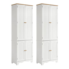 Artiss 2x Buffet Sideboard Pantry Cabinet Cupboard 6-Tiers Storage Shelves BERNE
