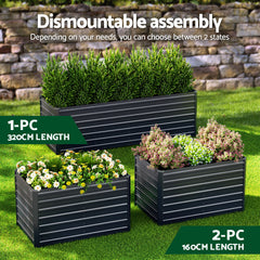 Green Fingers 2-in-1 Raised Garden Bed Kit Ergonomic 45cm Professional Depth