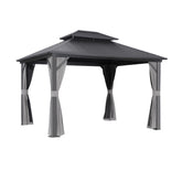 Instahut Gazebo 3x3.65m Canopy Outdoor Steel Frame Patio Tent Curtains Marquee Grey