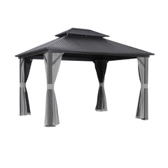 Instahut Gazebo 3x3.65m Canopy Outdoor Steel Frame Patio Tent Curtains Marquee Grey
