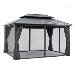 Instahut 3x4.25m Gazebo Hardtop Steel Roof Outdoor Pavilion