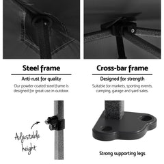 Instahut Gazebo Pop Up Marquee 3x4.5 Folding Tent Wedding Gazebos 500D Black