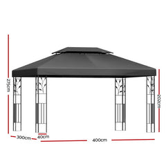 Instahut Gazebo 4x3m Marquee Outdoor Wedding Party Event Tent Home Iron Art Shade Grey