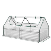 Green Fingers 3 in 1 Raised Garden Bed with Greenhouse Galvanised Planter Box Kit