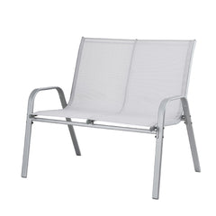 Gardeon Garden Bench Seat Steel Outdoor Patio Park Lounge Backyard Chair Grey