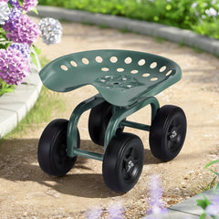 Gardeon Garden Seat 360 Swivel Rolling Adjustable Height Work Scooter Cart