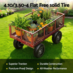Gardeon 2pcs, 4.10/3.50-4 Tire And Wheel Flat Free, 26cm Solid Rubber Tires with