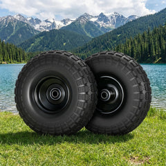 Gardeon 2pcs, 4.10/3.50-4 Tire And Wheel Flat Free, 26cm Solid Rubber Tires with