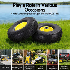 Gardeon 2pcs, 4.10/3.50-4 Tire And Wheel Flat Free, 26cm Solid Rubber Tires with