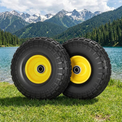 Gardeon 2pcs, 4.10/3.50-4 Tire And Wheel Flat Free, 26cm Solid Rubber Tires with