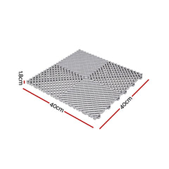 Giantz 20PCS Garage Floor Tiles Interlocking Drainage Non-Slip Tiles Heavy Duty for Workshop Grey