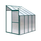 Green Fingers Greenhouse 2.52x1.27x2.13M Lean-to Aluminium Polycarbonate Green House Garden Shed