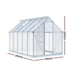 Green Fingers Greenhouse Aluminium Polycarbonate Premium Garden Storage Shed