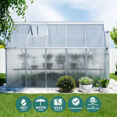 Green Fingers Greenhouse Aluminium Polycarbonate Premium Garden Storage Shed