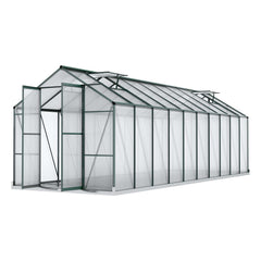 Green Fingers Greenhouse 6.3x2.44x2.1M Aluminium Polycarbonate Green House