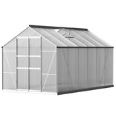Green Fingers Greenhouse 3.7x2.5x2.26M Double Doors Aluminium Green House Garden Shed