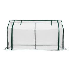 Green Fingers Mini Greenhouse PE Cover Green House Roll-Up Zippered Door 1.2x0.5x0.6M