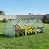 Green Fingers Mini Greenhouse 240x90x90cm Steel Frame PE Outdoor Free Delivery