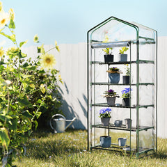 Green Fingers Greenhouse 5 Tiers Mini Green House Garden Bed Planter Box 1.9x0.7x0.5M