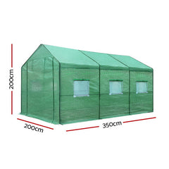 Green Fingers Greenhouse 3.5x2x2M Walk in Green House Tunnel Plant Garden Shed