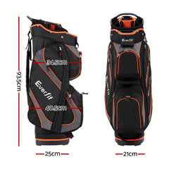 Everfit 14 Ways Dividers Golf Bag Stand Insulated Carry Bag Zippered Rain Cover