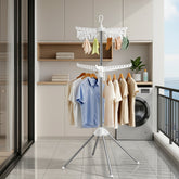 Artiss Clothes Rack Airer 2 Tier Rotatable Hanger Foldable - Free Delivery