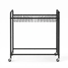 Artiss Pants Trolley Mobile Clothes Rack Clothing Stand with 30 Hangers Wheels Storage Organizer Bag