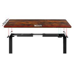 Artiss Standing Desk Motorised Rustic Brown 140CM