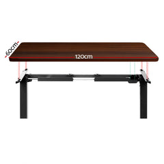 Artiss Standing Desk Motorised Walnut 120CM